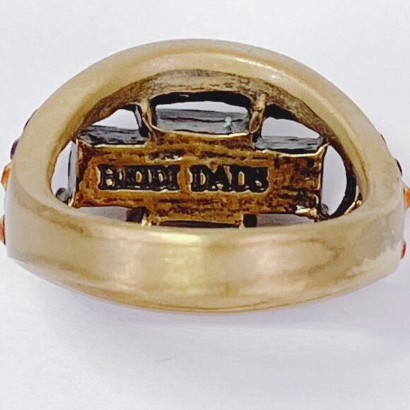 Signed Heidi Daus Colorful Cocktail Ring Designer Statement Rhinestone Size 6 - Picture 9 of 11